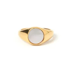 Amira Gold and Pearl Ring