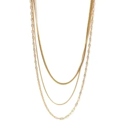 Amour Triple Gold Necklace