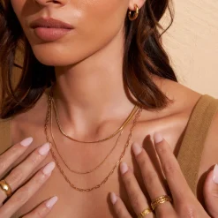 Amour Triple Gold Necklace