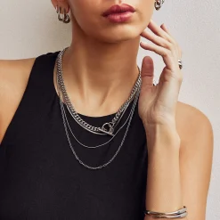 Amour Triple Silver Necklace
