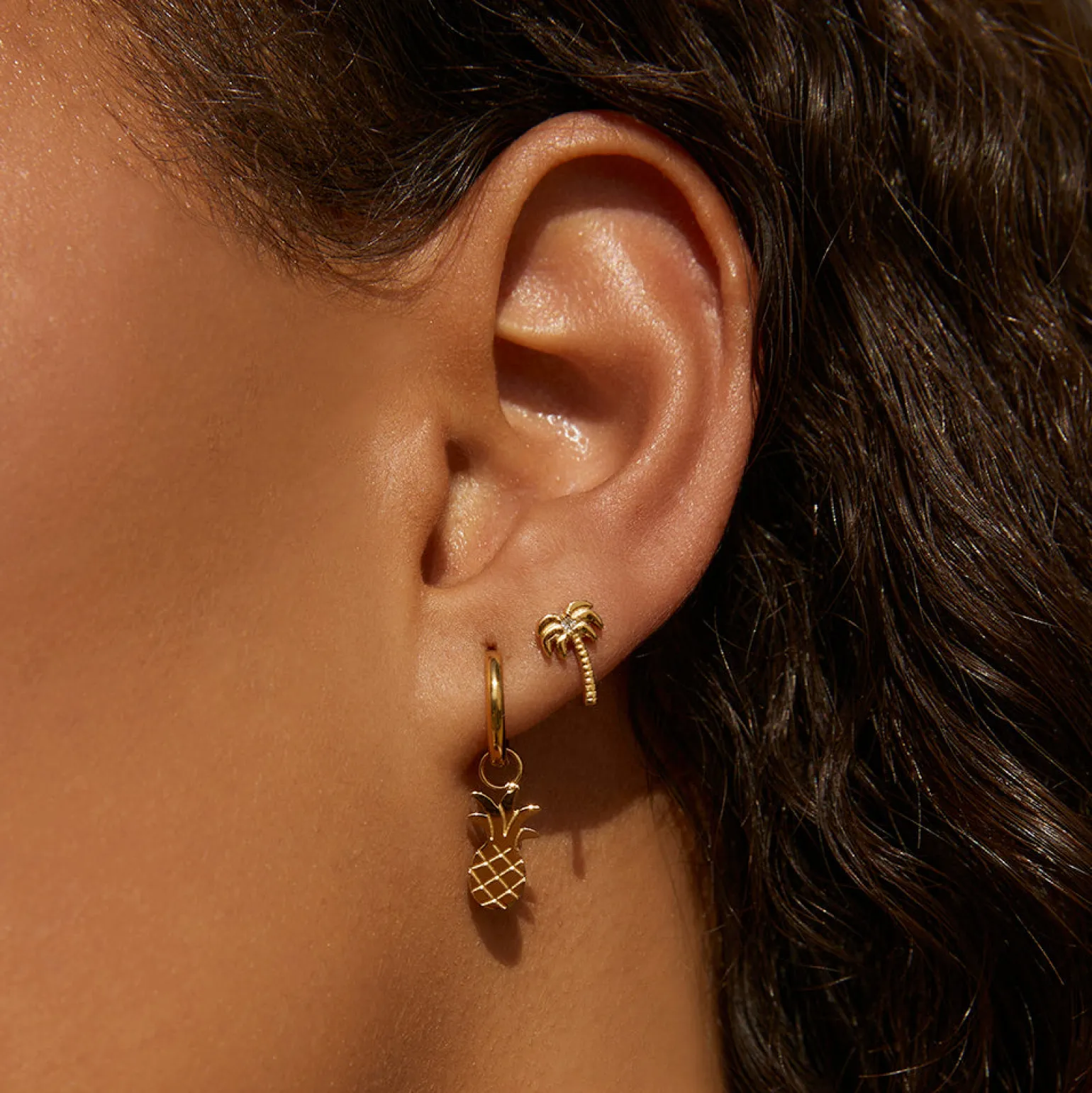 Ananas Gold Earrings