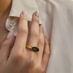 Aster Gold Signet Ring