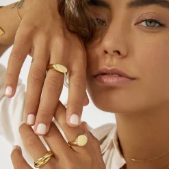 Aster Gold Signet Ring