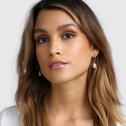 Augusta Gold Hoop & Freshwater Pearl Earrings