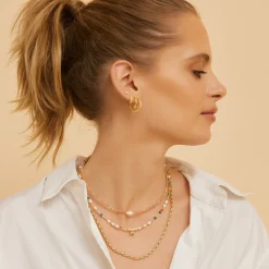Beaded Gemstone and Pearl Initial Necklace