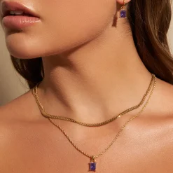 Birthstone Charm Single Stacker Earring