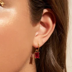 Birthstone Charm Single Stacker Earring