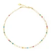 Clover Gemstone and Pearl Necklace