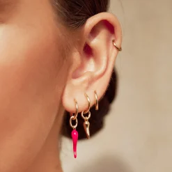 Cornicello Gold Single Charm Earring - Small