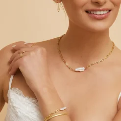 Danielle Gold and Pearl Bracelet