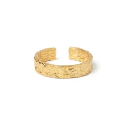 Eros Gold Textured Ring - Medium