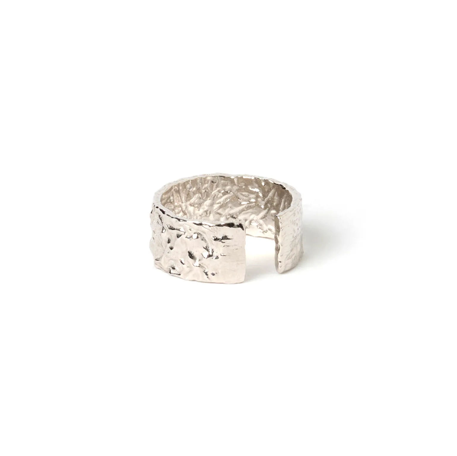 Eros Silver Textured Ring - Large