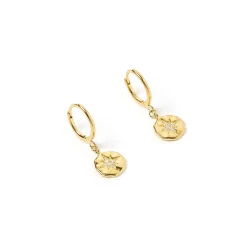 Estrella Gold & Zircon Hoop Huggies