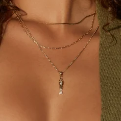 Fishbone Gold Necklace