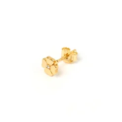 Four Leaf Clover Gold Single Stud