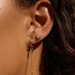 Four Leaf Clover Gold Studs