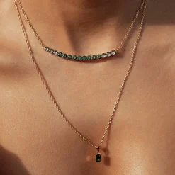 Gia Gold Necklace - Emerald