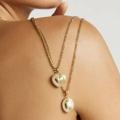 Heart Gold Locket Necklace