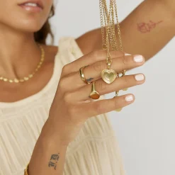 Heart Gold Locket Necklace