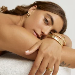 Helios Gold Cuff Bracelet
