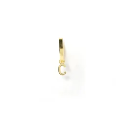 Initial Gold Charm Earring