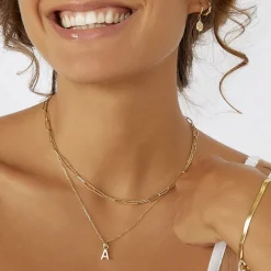 Initial Gold Charm Necklace