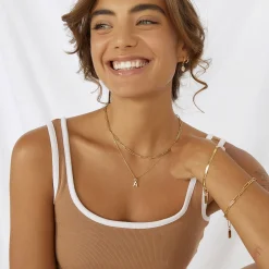 Initial Gold Charm Necklace