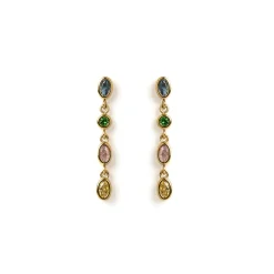 Isadora Gold Earrings - Multi Blue