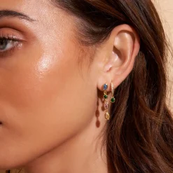 Isadora Gold Earrings - Multi Blue