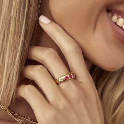 J'adore Gold Ring - Red