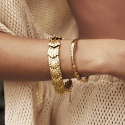Jayde Gold Cuff Bracelet