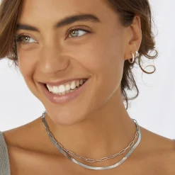 Jean Silver Huggie Earrings