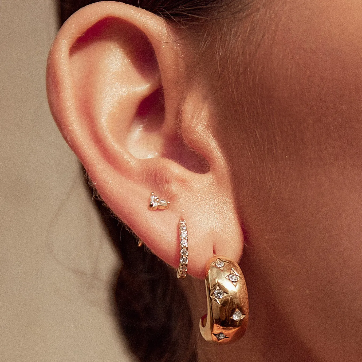 Juelz Hoop Earrings - Stone