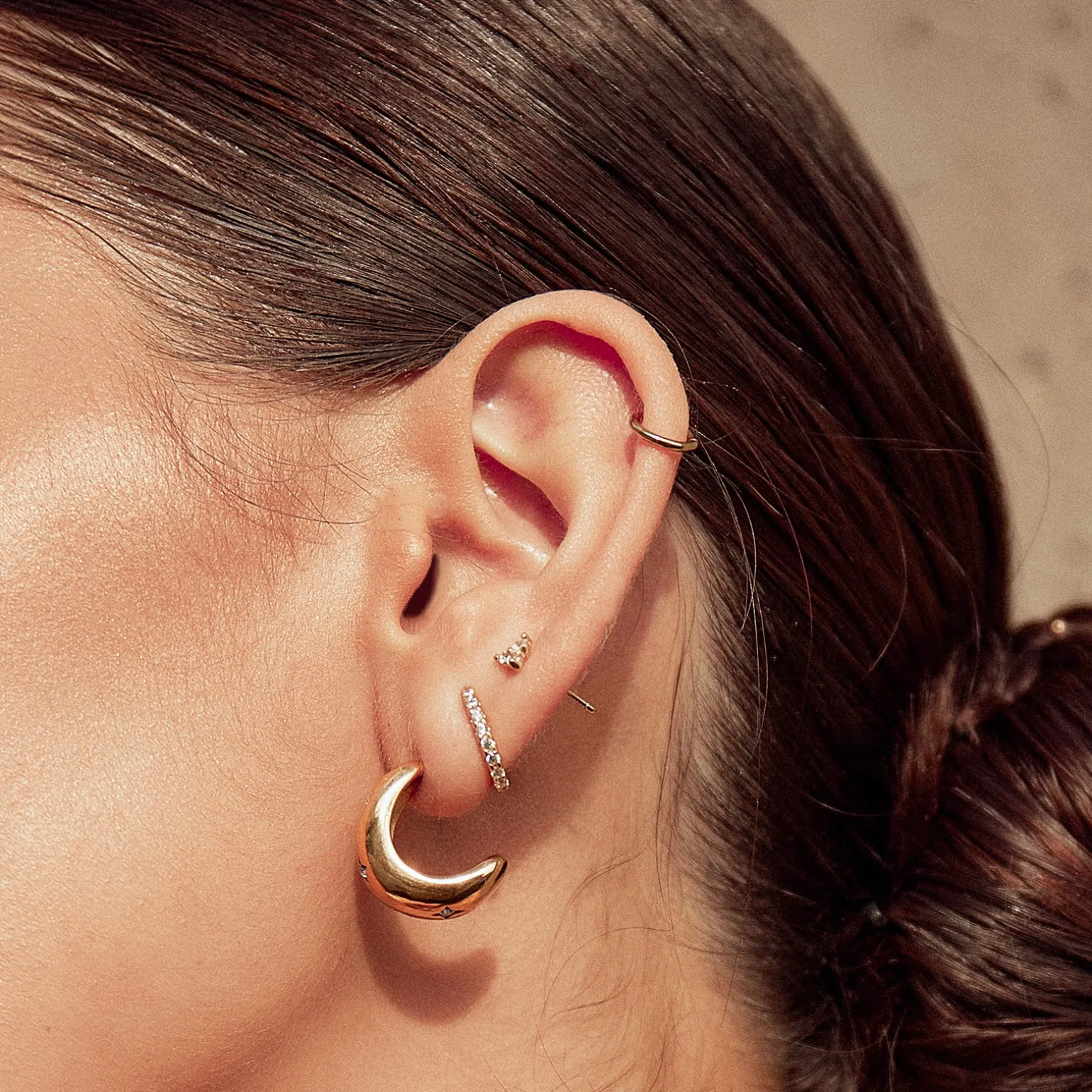 Juelz Hoop Earrings - Stone