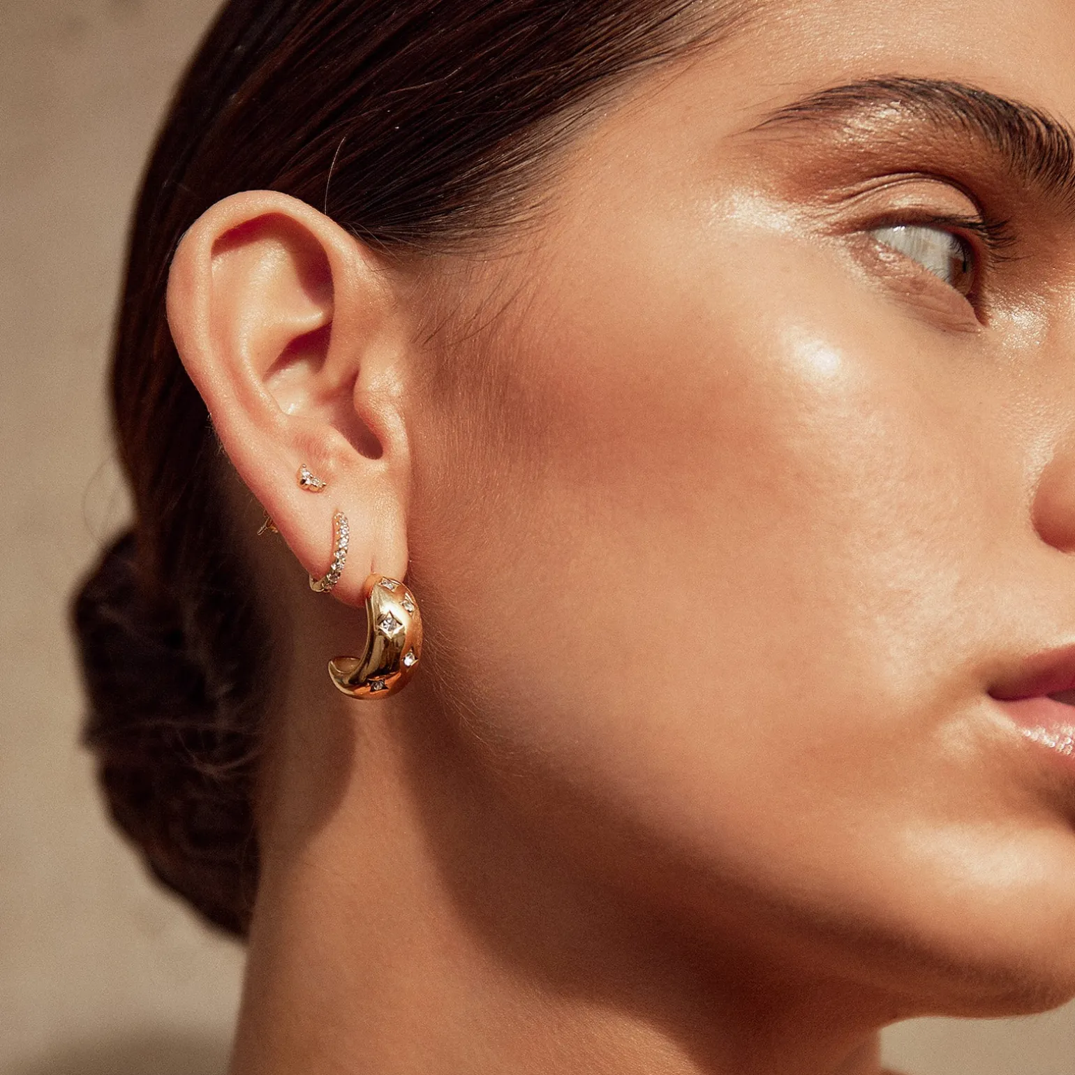Juelz Hoop Earrings - Stone