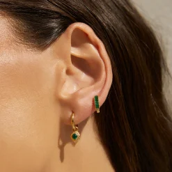 Khloe Gold Earrings - Emerald