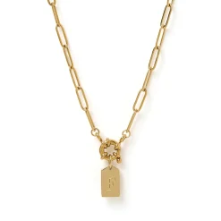 Letter Gold Tag Necklace