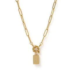 Letter Gold Tag Necklace