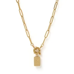 Letter Gold Tag Necklace