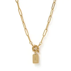 Letter Gold Tag Necklace