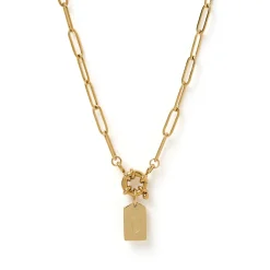 Letter Gold Tag Necklace