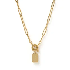 Letter Gold Tag Necklace