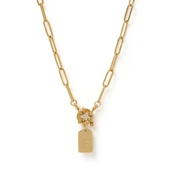 Letter Gold Tag Necklace
