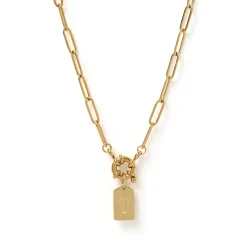 Letter Gold Tag Necklace