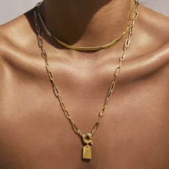 Letter Gold Tag Necklace