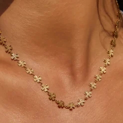 Lucky Charm Gold Clover Necklace