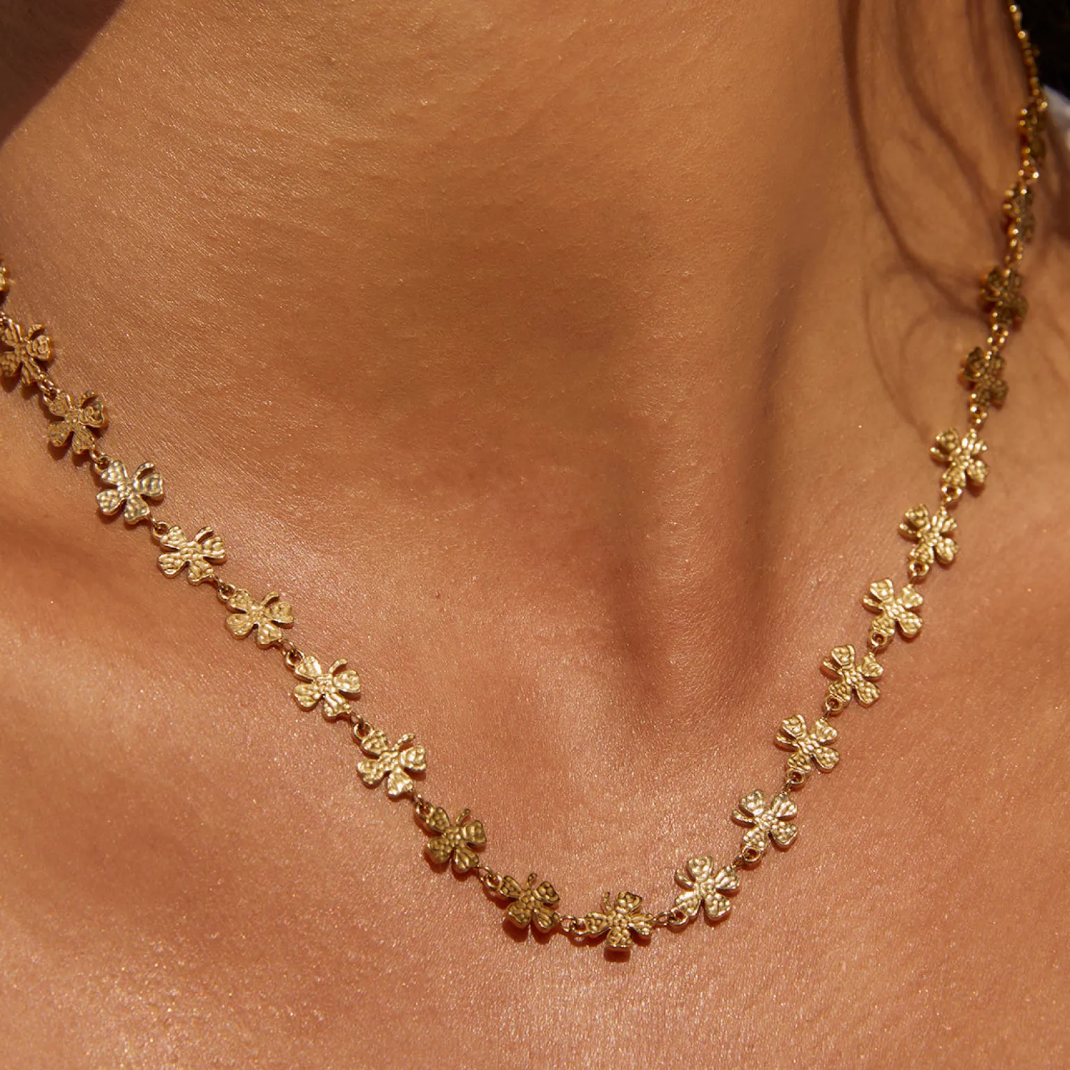 Lucky Charm Gold Clover Necklace