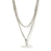 Marcella Double Stack Silver Necklace
