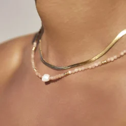 Mila Gemstone and Pearl Choker