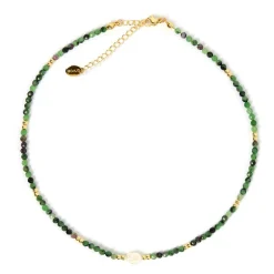 Mila Gemstone Necklace - Clinozoisite
